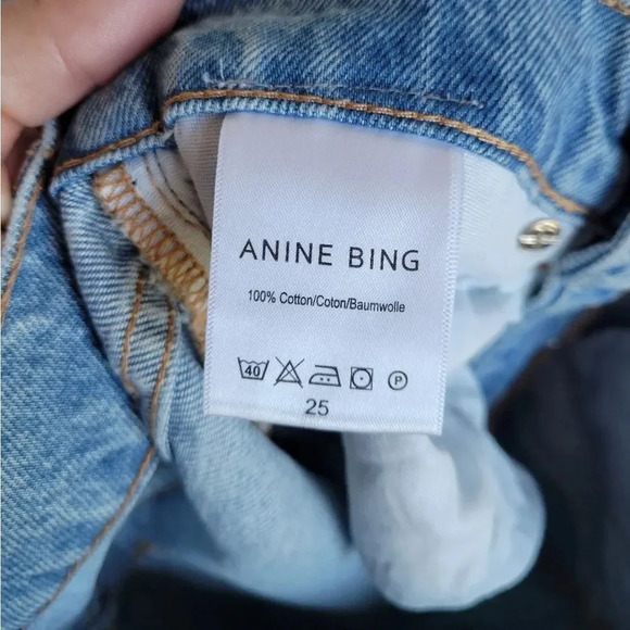 Anine Bing, New, Sonya High Rise Ankle Slim Destructed Classic Jeans, Size 25 - Picture 11 of 12